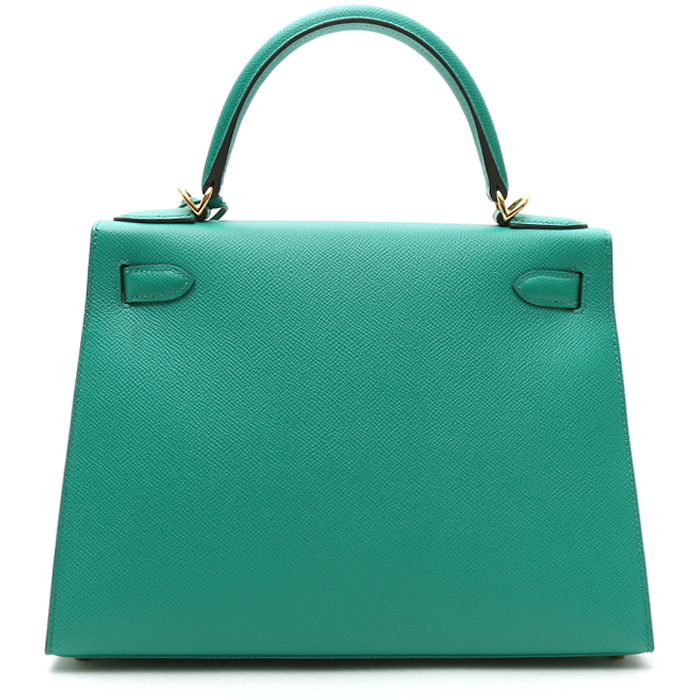 Borsa Hermès  Kelly 28 cm in pelle Epsom Vert Jade - Detail D8