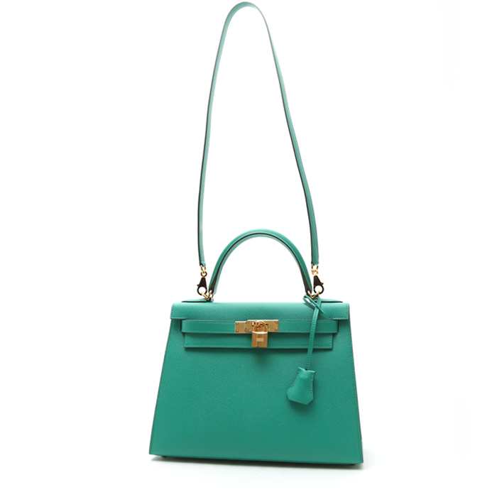 Borsa Hermès  Kelly 28 cm in pelle Epsom Vert Jade - Detail D9