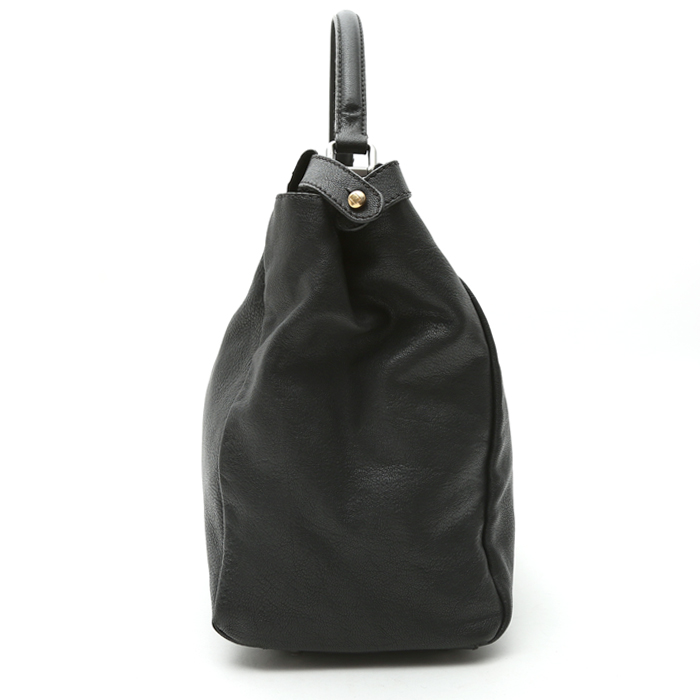 Fendi Peekaboo medium model handbag in black leather - Detail D7