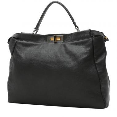 Fendi  Peekaboo medium model  handbag  in black leather