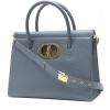 Dior  30 Montaigne handbag  in blue grained leather - 00pp thumbnail