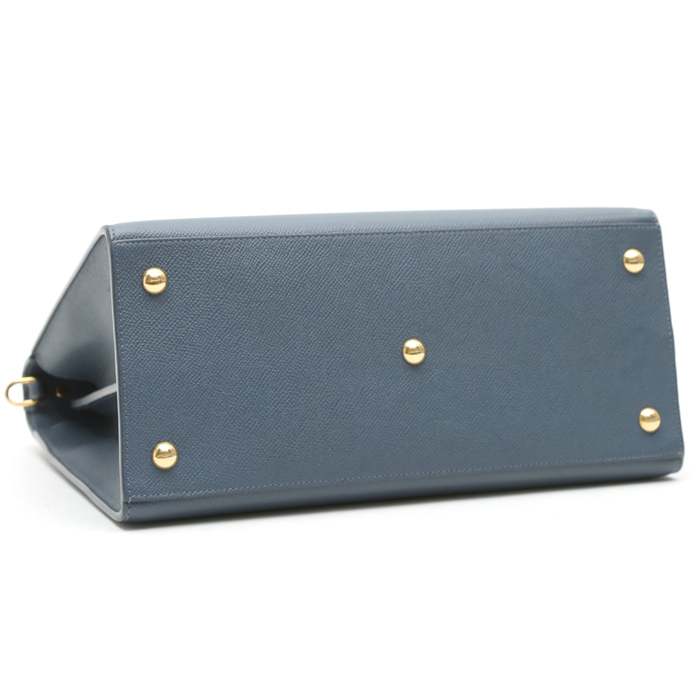 Dior  30 Montaigne handbag  in blue grained leather - Detail D5