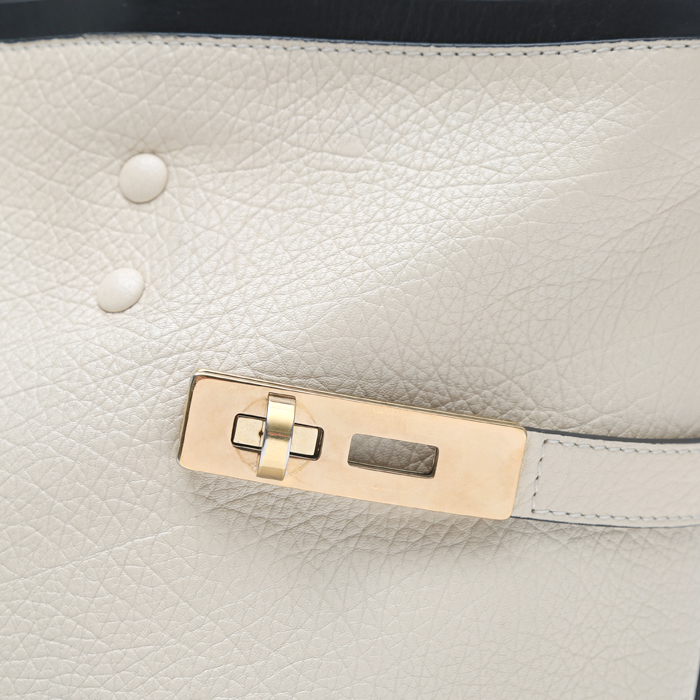 Borsa Chloé  Charlotte in pelle beige e nera - Detail D1