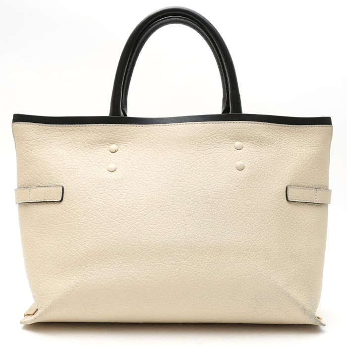 Chloé  Charlotte handbag  in beige and black leather - Detail D8