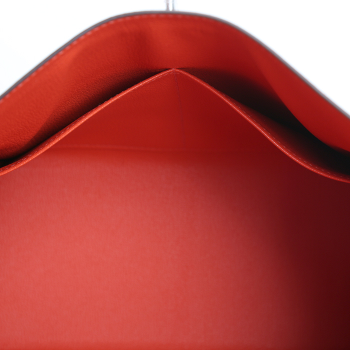 Borsa Hermès  Kelly 28 cm in pelle Evercolor arancione Capucine - Detail D3