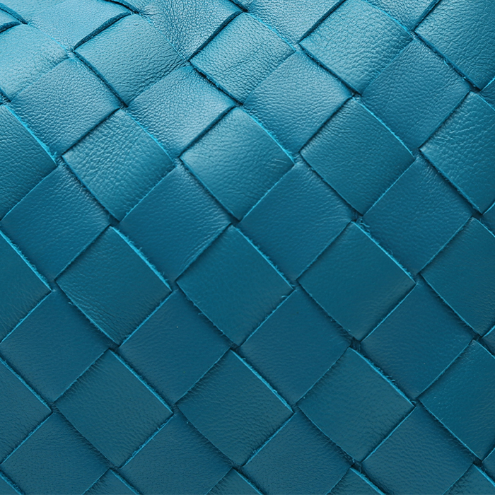 Borsa Bottega Veneta Teen Jodie in pelle intrecciata blu - Detail D1