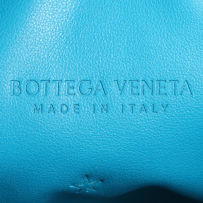Borsa Bottega Veneta Teen Jodie in pelle intrecciata blu - Detail D3