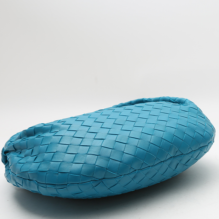 Borsa Bottega Veneta Teen Jodie in pelle intrecciata blu - Detail D4