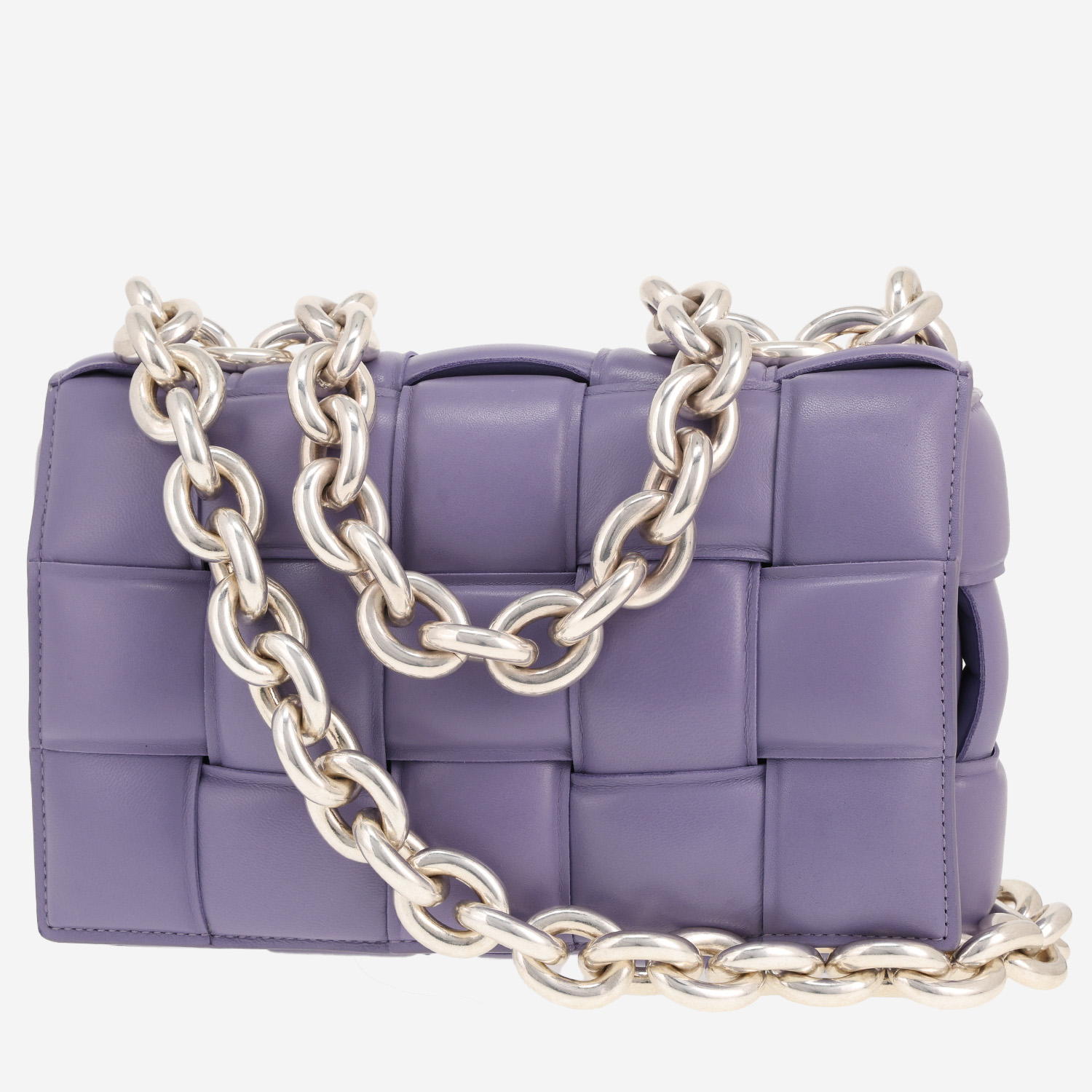 Bottega Veneta Cassette shoulder bag in purple braided leather