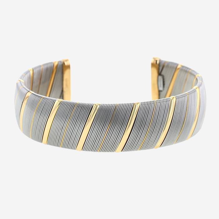 Bracciale a cerchio Cartier  in oro giallo e acciaio