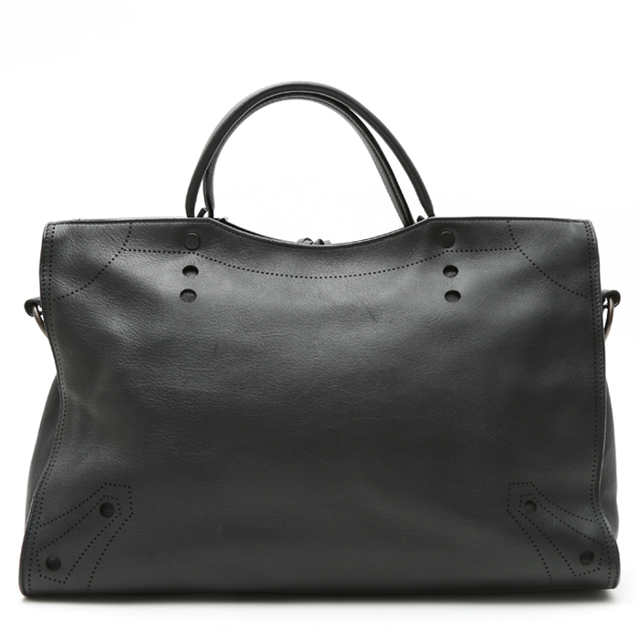 Sac à main Balenciaga  Blackout city en cuir noir - Detail D8