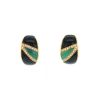 Vintage  earrings in yellow gold, onyx and chrysoprase - 00pp thumbnail