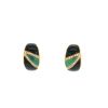 Vintage  earrings in yellow gold, onyx and chrysoprase - 360 thumbnail