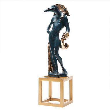 Salvador Dalí, "Homme oiseau", sculpture en bronze à patine bleue et dorée, signée et numérotée, de 1972-1981