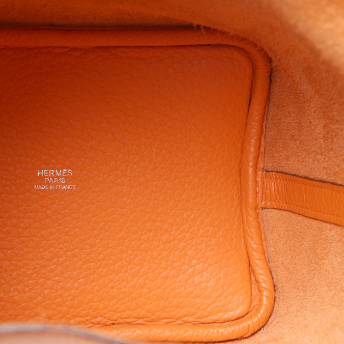Sac à main Hermès  Picotin en cuir togo orange - Detail D2