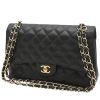 Chanel  Timeless Jumbo handbag  in black quilted grained leather - 00pp thumbnail