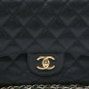 Chanel  Timeless Jumbo handbag  in black quilted grained leather - Detail D1 thumbnail