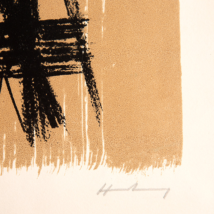 Hans Hartung, "L27", lithographie en couleurs sur papier, signée et numérotée, de 1957