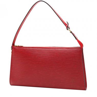 LOUIS VUITTON Soufflot Red EPI Leather Women's Shoulder Bag with Small  Pouch