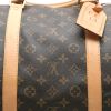 Bolsa de viaje Louis Vuitton  Keepall 60 en lona Monogram marrón y cuero natural - Detail D1 thumbnail