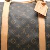 Borsa da viaggio Louis Vuitton  Keepall 60 in tela monogram marrone e pelle naturale - Detail D1 thumbnail