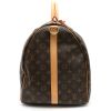 Borsa da viaggio Louis Vuitton  Keepall 60 in tela monogram marrone e pelle naturale - Detail D5 thumbnail