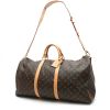 Bolsa de viaje Louis Vuitton  Keepall 60 en lona Monogram marrón y cuero natural - Detail D8 thumbnail