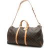 Borsa da viaggio Louis Vuitton  Keepall 60 in tela monogram marrone e pelle naturale - Detail D8 thumbnail