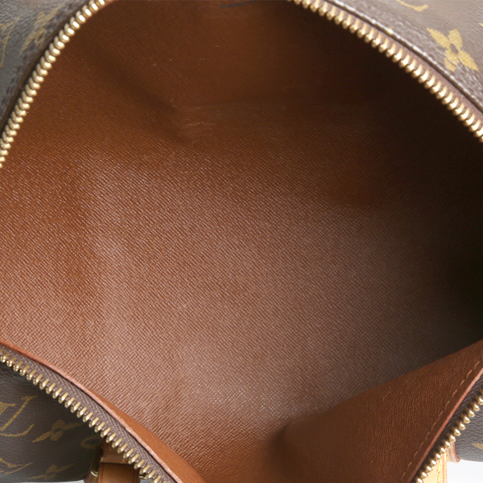 Bolso de mano Louis Vuitton  Papillon en lona Monogram marrón y cuero natural - Detail D2