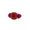 Pomellato Rouge Passion ring in 9 carats pink gold, synthetic ruby and sapphires - 00pp thumbnail