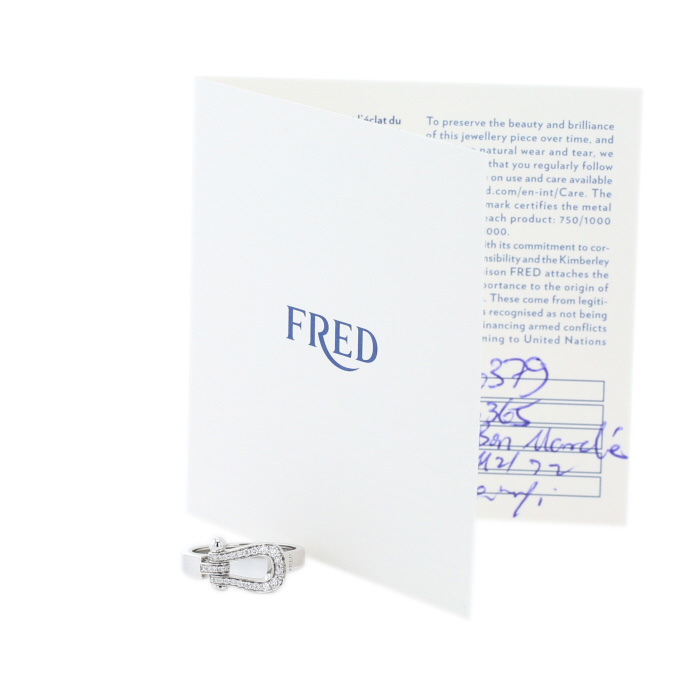 Bague Fred Force 10 moyen modèle en or blanc et diamants - Detail D2