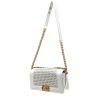 Chanel  Boy shoulder bag  in white quilted leather - Detail D8 thumbnail