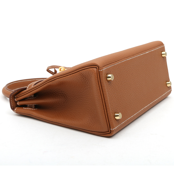 Sac à main Hermès  Kelly 25 cm en cuir togo gold - Detail D5