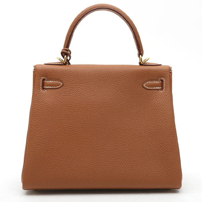 Hermès  Kelly 25 cm handbag  in gold togo leather - Detail D8