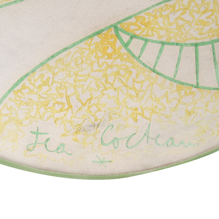 Jean Cocteau, "Tête de chèvre-pied sur jaune", céramique, décor peint, signé et numéroté, édition Atelier Madeline-Jolly, avec son certificat d'origine, de 1961 - Detail D3