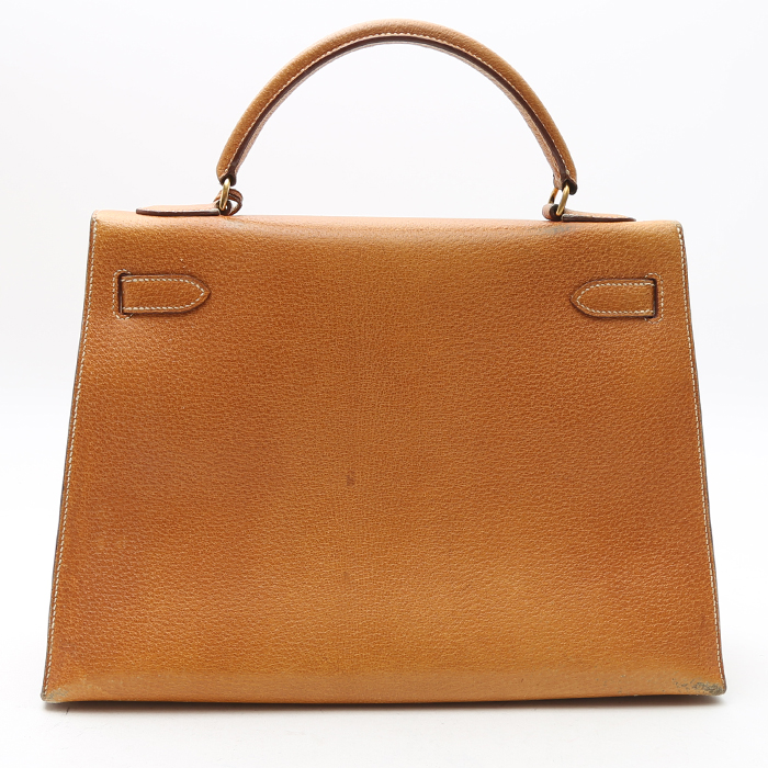 Hermès  Kelly 32 cm handbag  in gold Pecari leather - Detail D8