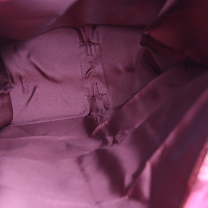 Hermès  Silky Pop - Shop Bag shopping bag  in red printed canvas  and red H togo leather - Detail D2