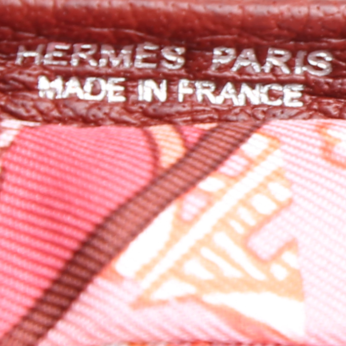 Bolso Cabás Hermès  Silky Pop - Shop Bag en lona estampada roja y cuero togo rojo H - Detail D3