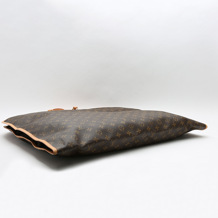 Porte-habits Louis Vuitton  Porte-habits en toile monogram marron et cuir naturel - Detail D4