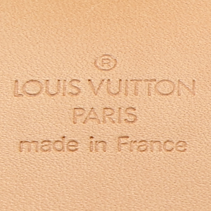 Sac de voyage Louis Vuitton Alize en toile monogram marron et cuir naturel - Detail D3