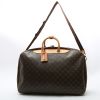 Louis Vuitton  Alize travel bag  in brown monogram canvas  and natural leather - Detail D8 thumbnail