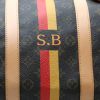 Borsa da viaggio Louis Vuitton  Keepall 55 in tela monogram marrone e pelle naturale - Detail D1 thumbnail