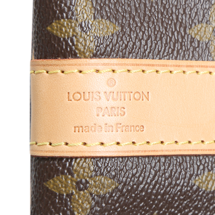 Borsa da viaggio Louis Vuitton  Keepall 55 in tela monogram marrone e pelle naturale - Detail D3