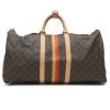 Bolsa de viaje Louis Vuitton  Keepall 55 en lona Monogram marrón y cuero natural - Detail D7 thumbnail