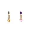 Articulated Bulgari Allegra earrings in yellow gold, diamonds and colored stones - 00pp thumbnail