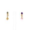 Articulated Bulgari Allegra earrings in yellow gold, diamonds and colored stones - 360 thumbnail