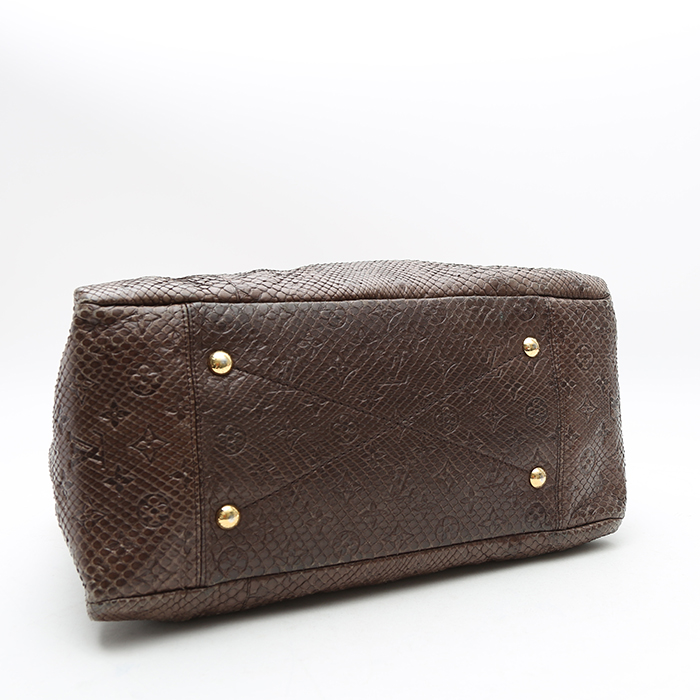 Sac à main Louis Vuitton  Artsy moyen modèle  en python marron - Detail D4