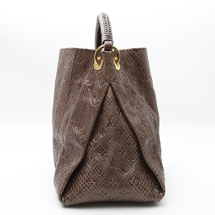 Louis Vuitton  Artsy medium model  handbag  in brown python - Detail D6