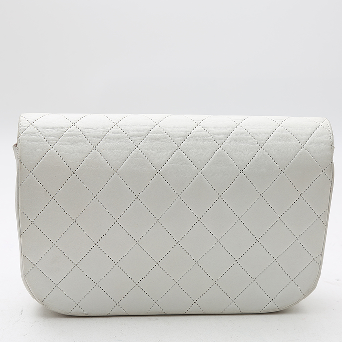 Chanel  Vintage handbag  in white quilted leather - Detail D7
