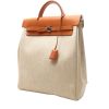 Hermès  Herbag backpack  in beige canvas  and natural leather - 00pp thumbnail